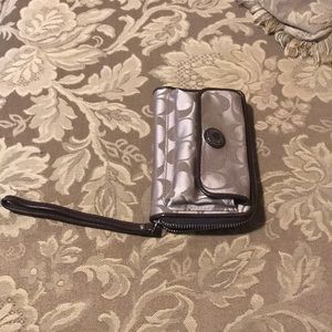 Brown and Tan Signature Coach Wallet